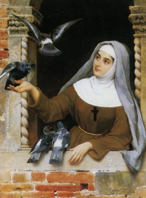 Pigeons and nun